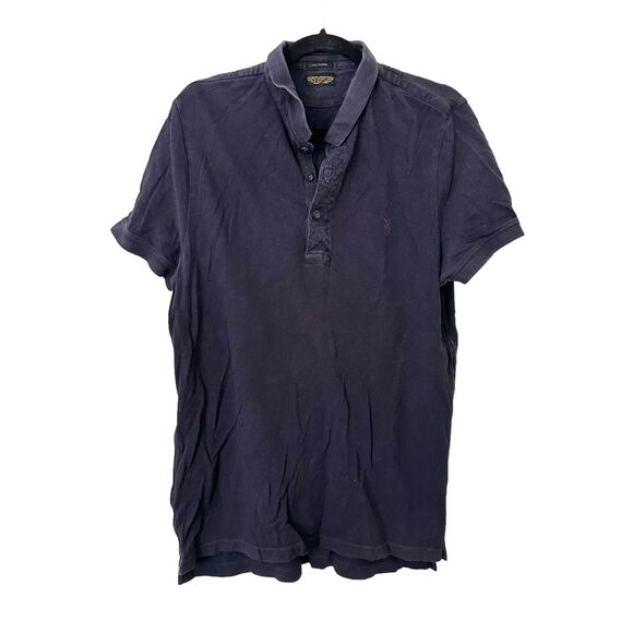ALLSAINTS Sandringham SS Polo‎ In Navy Blue Sz XL - Picture 1 of 4